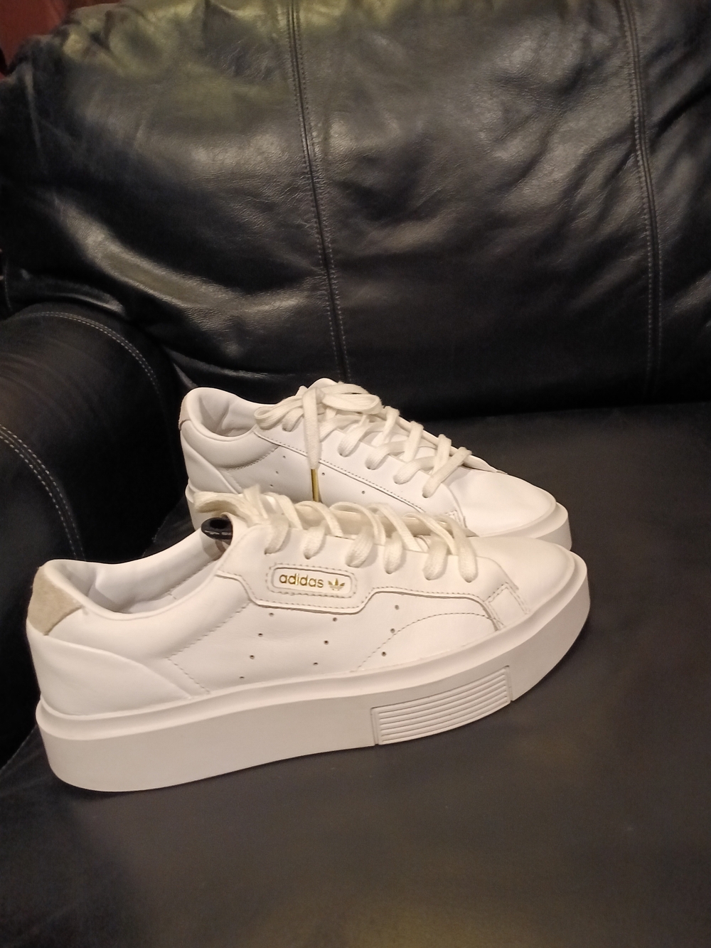 Adidas Sleek Women's White Platform Court-Style Sneakers